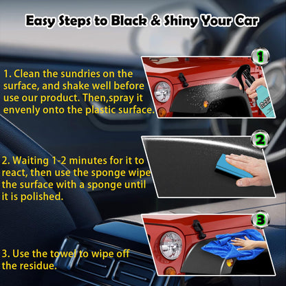 Refurbishing Agent Set for Refreshing Faded Plastic, Leather, Vinyl & Rubber Trim with Polish, Automotive Shiny Stuff
