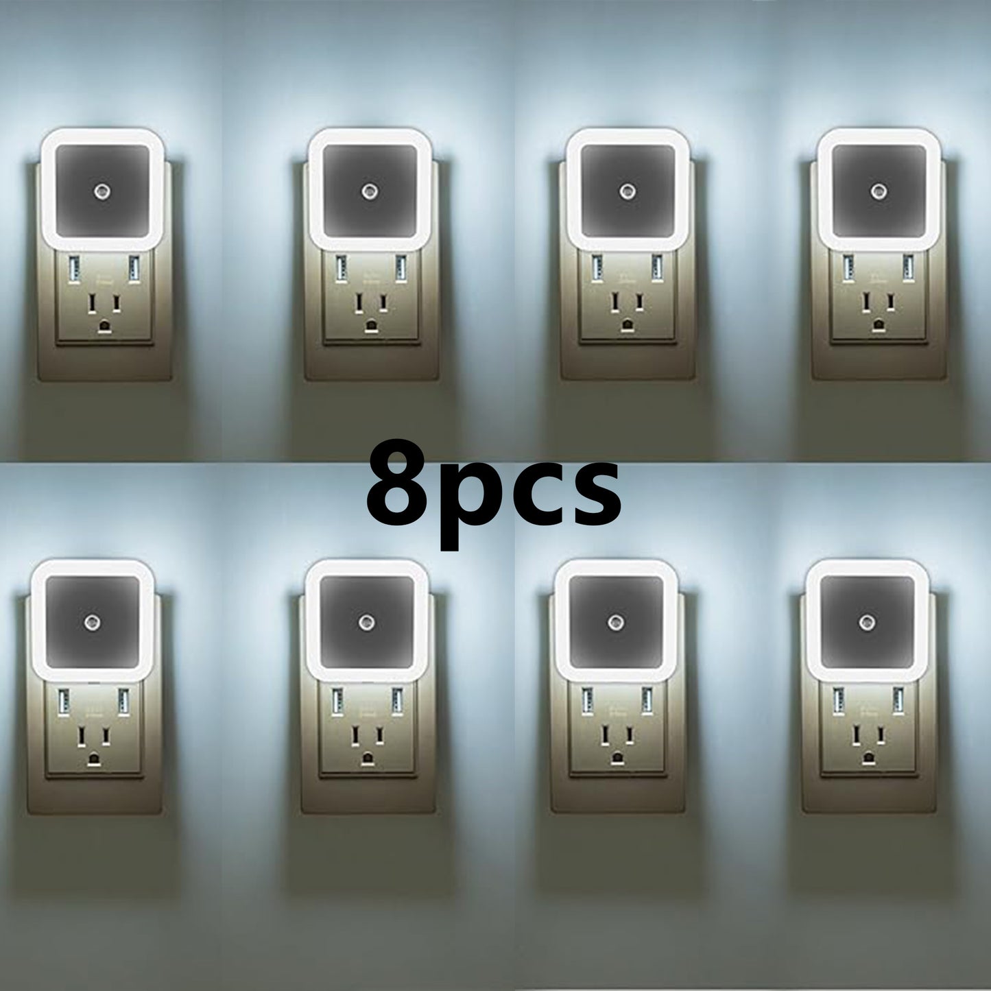 4/8Pcs Night Light,Warm White LED Night Lights Plug into Wall with Dusk to Dawn sensors