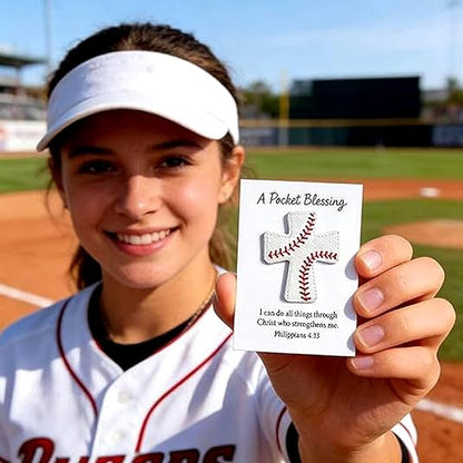 Baseball Pocket Cross Blessing Gift Encouragement Token(2PCS)