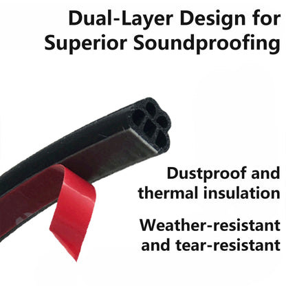 Universal Car Self-Adhesive Rubber Seal - Double Layer Soundproofing Weatherstrip
