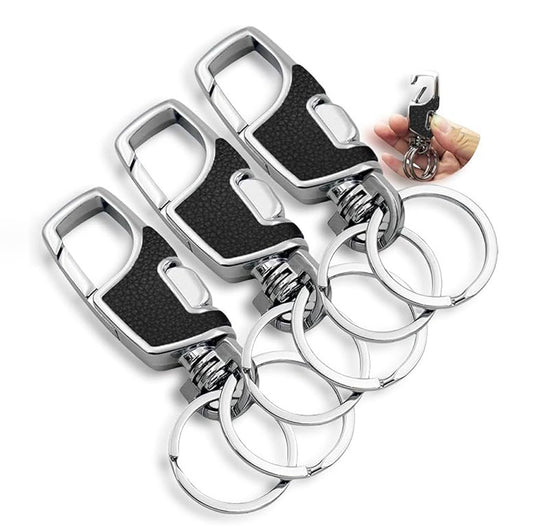3PCS Heavy Duty Keychain with 2 Metal Key Rings
