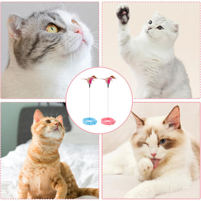 2Pcs/set Cat Collar Toy with Neck Collar, Interactive Self Playing Toys