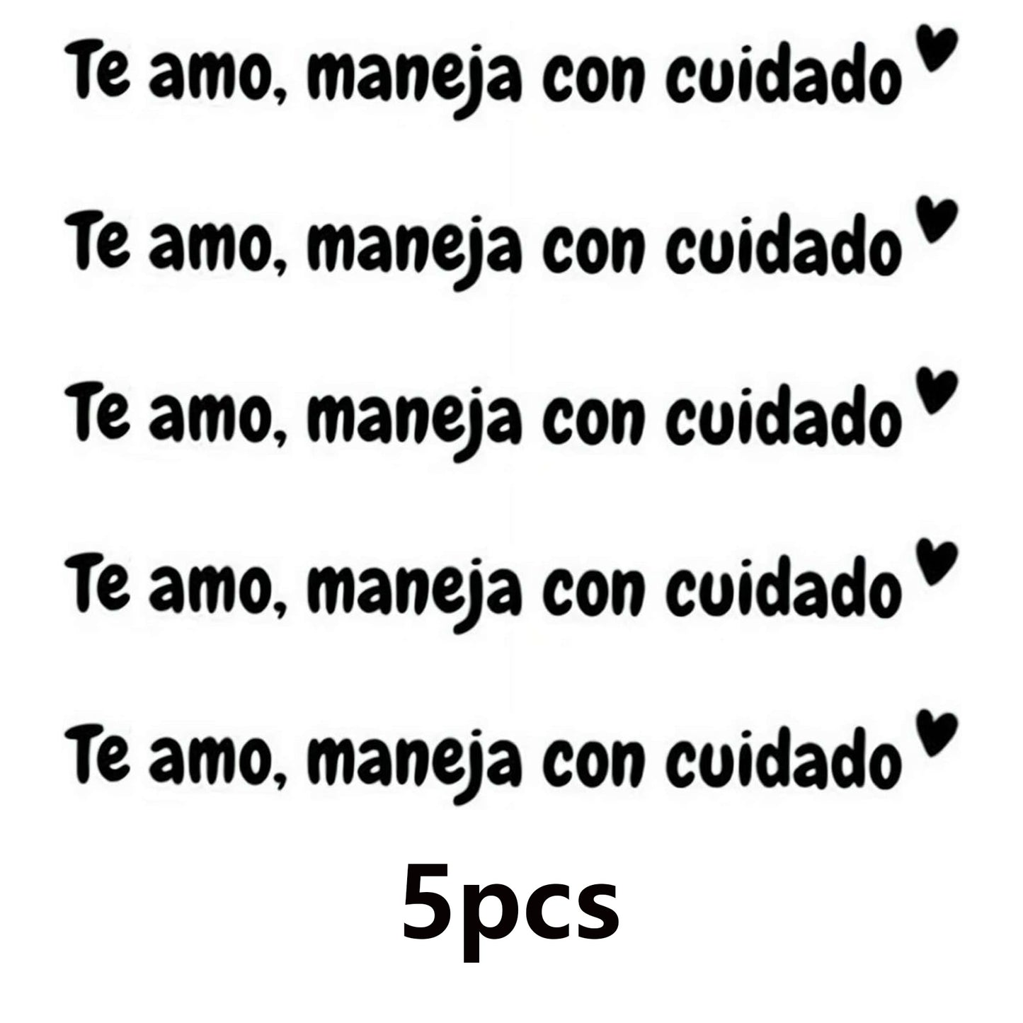 5pcs Te amo maneja con cuidado Rear View Mirror Sticker