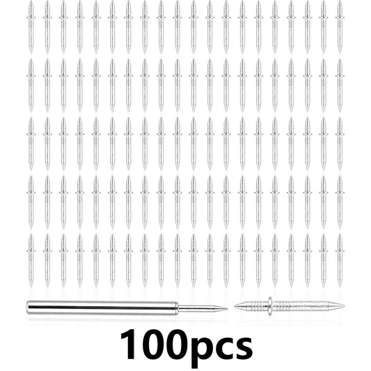 100pcs Invisible Double-Headed Nails for Baseboards with Sleeve Tool
