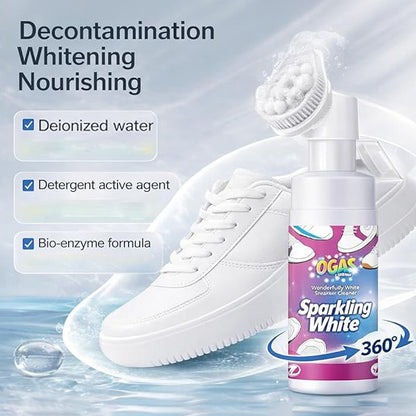 Shoe Cleaner Kit - 150ml Water-Free White Shoes Deep Stain Removal Foam with 360° Rotating Brush