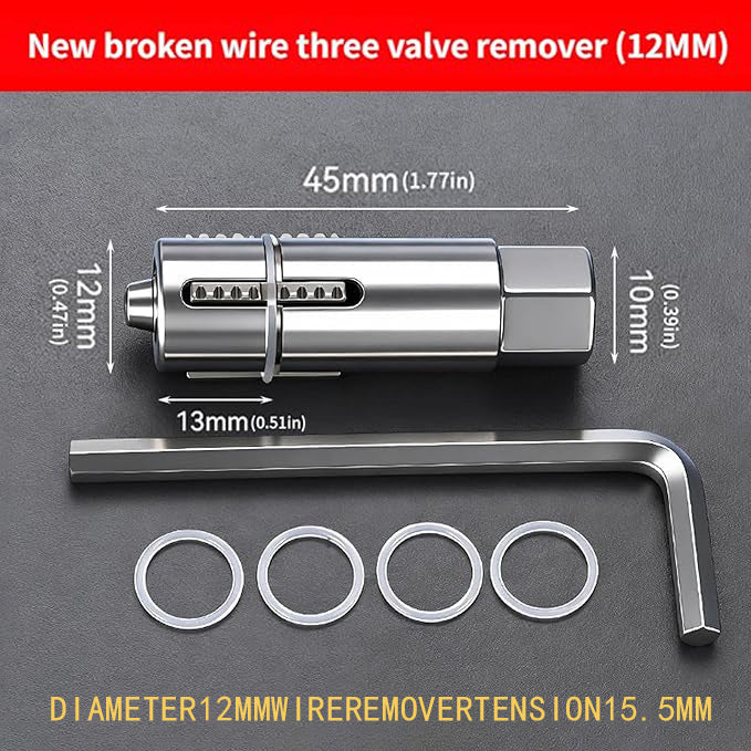 2 PCS Broken Valves Thread Extractors Set for 12mm 14mm Diameter Stripped Pipe Extractor Set