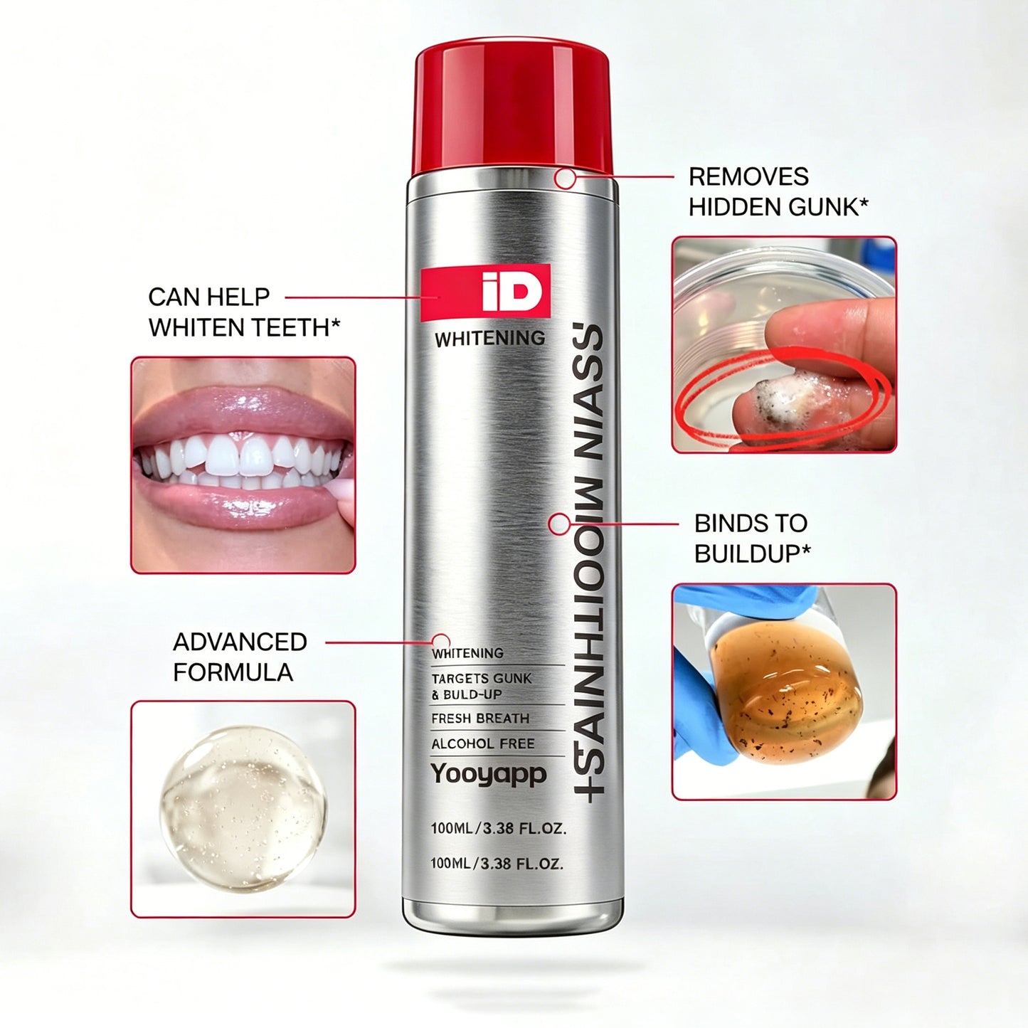 Stain Whitening Mouthwash For Gunk Removing & Fresh Breath