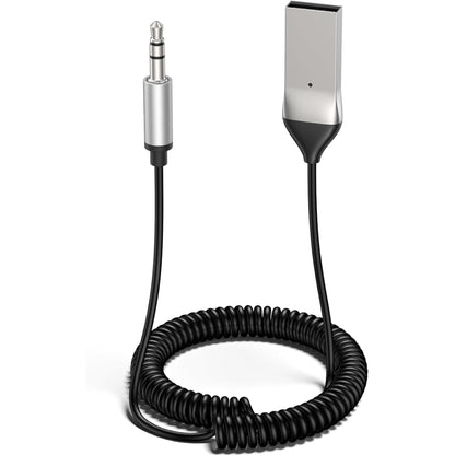 BT850 Aux to Bluetooth 5.3 Adapter for Car, USB 2.0 to 3.5mm Bluetooth Receiver Jack Kit