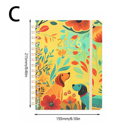 2026 A5 Planner (140 Pages) Lined Spiral Notebook, Hard & Waterproof Cover, Daily/Monthly/Yearly Organizer