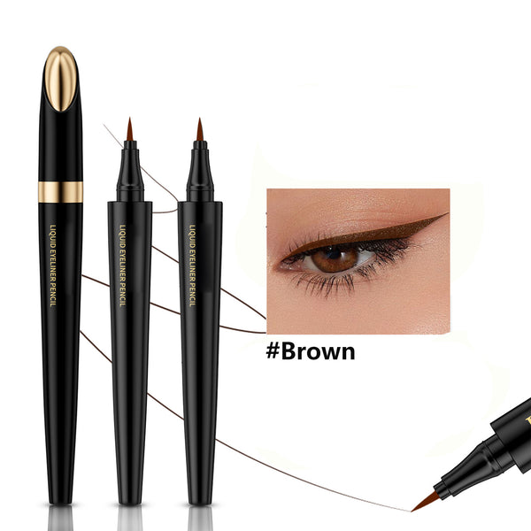 2Pcs Waterproof Liquid Eyeliners - Quick Dry, Anti-Halo & Highly Pigmented