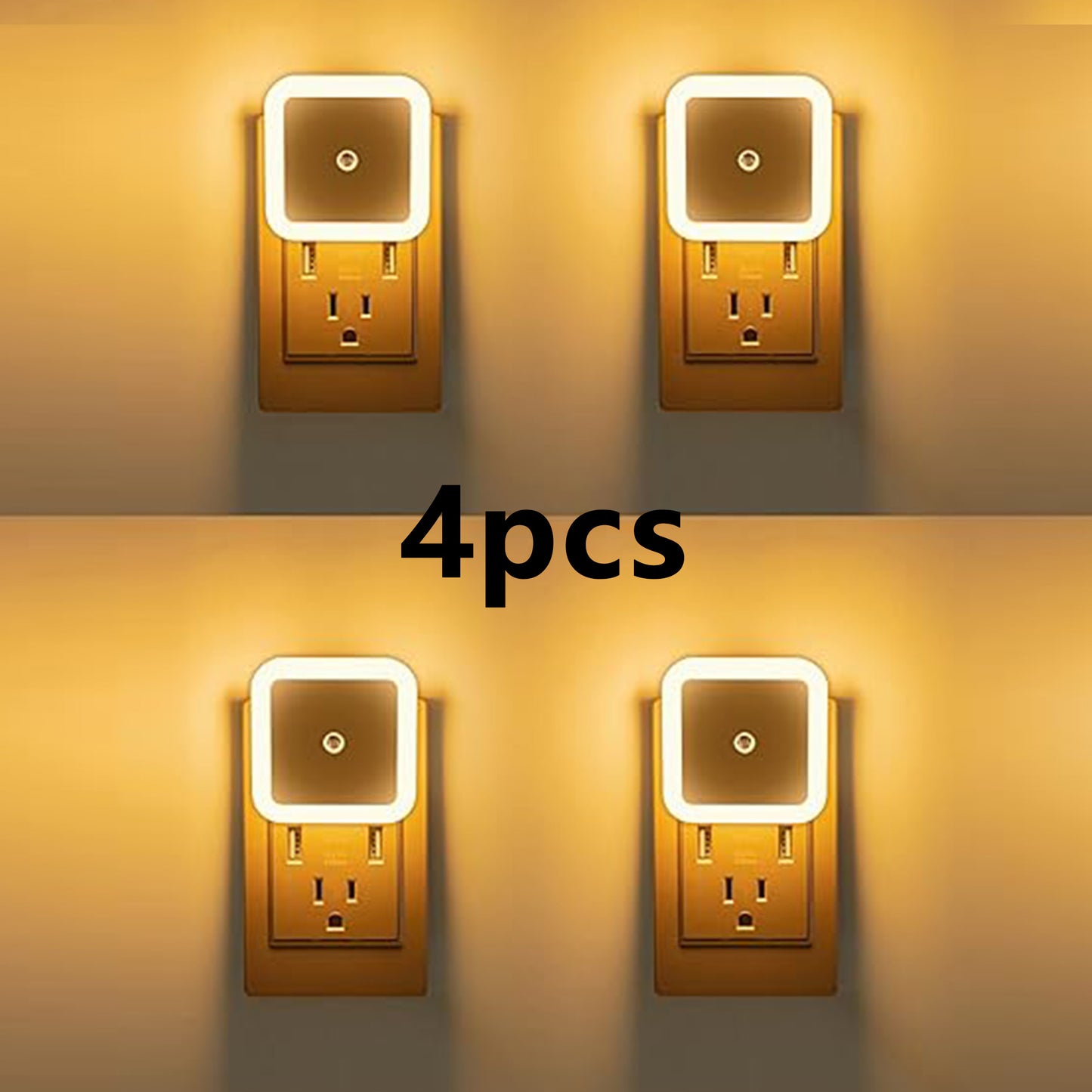 4/8Pcs Night Light,Warm White LED Night Lights Plug into Wall with Dusk to Dawn sensors