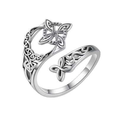 Vintage Celtic Knot Ring for Women, Boho Witches Protection Knot Timeless Symbolism