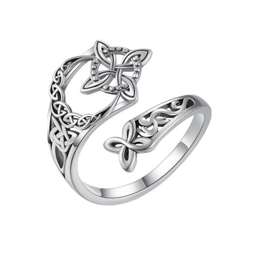 Vintage Celtic Knot Ring for Women, Boho Witches Protection Knot Timeless Symbolism
