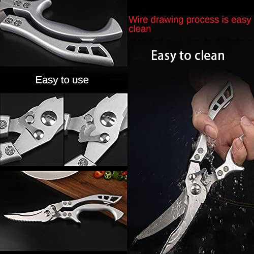 Stainless Steel Kitchen Poultry Shears, Chicken Bone Scissors, Scale Clean Cook Scissors