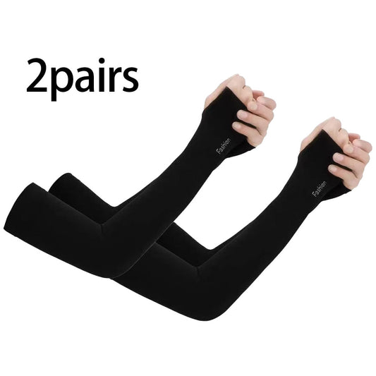 2 Pairs Unisex UV Cooling Arm Sleeves for Sports, Cycling, Golf, Running