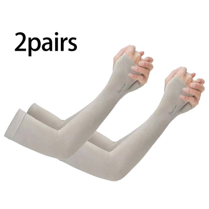 2 Pairs Unisex UV Cooling Arm Sleeves for Sports, Cycling, Golf, Running