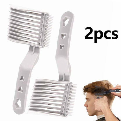 2Pcs/set Fade Comb Set Black Professional Barber Combs