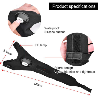1Pair LED Flashlight Gloves Hands-Free Lights