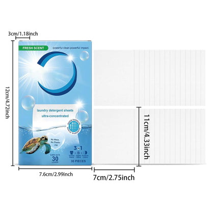 30pcs/box Laundry Detergent Sheets Fresh Scent