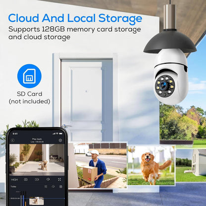 5GHz WiFi 720P HD Light Bulb Camera for Indoor Monitoring
