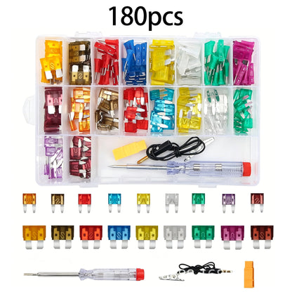 Car Mini Fuses Assortment Kit with Circuit Tester for Automotive Electrical Repair & Maintenance