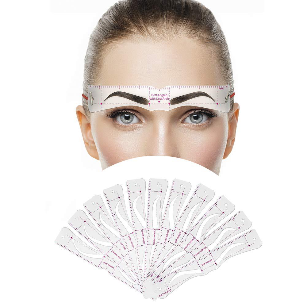 12 Eyebrow Shaper Kit, Reusable Eyebrow Template With Strap, 3 Minutes Makeup