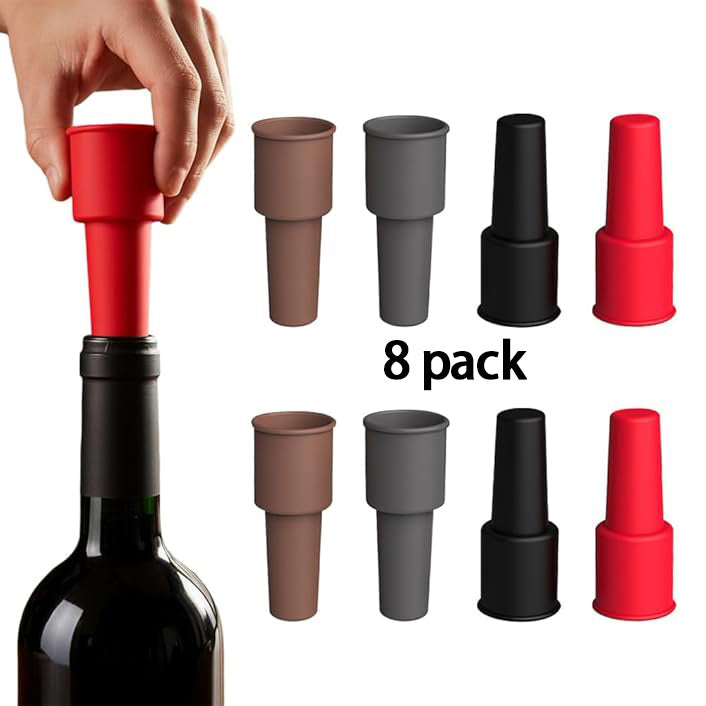 8 Pack Silicone Seal Bottle Covers for Beer Champagne, Glass Bottle