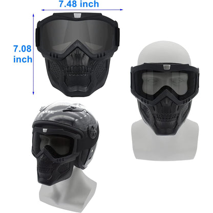 Motorcycle Goggles with Removable Face Mask