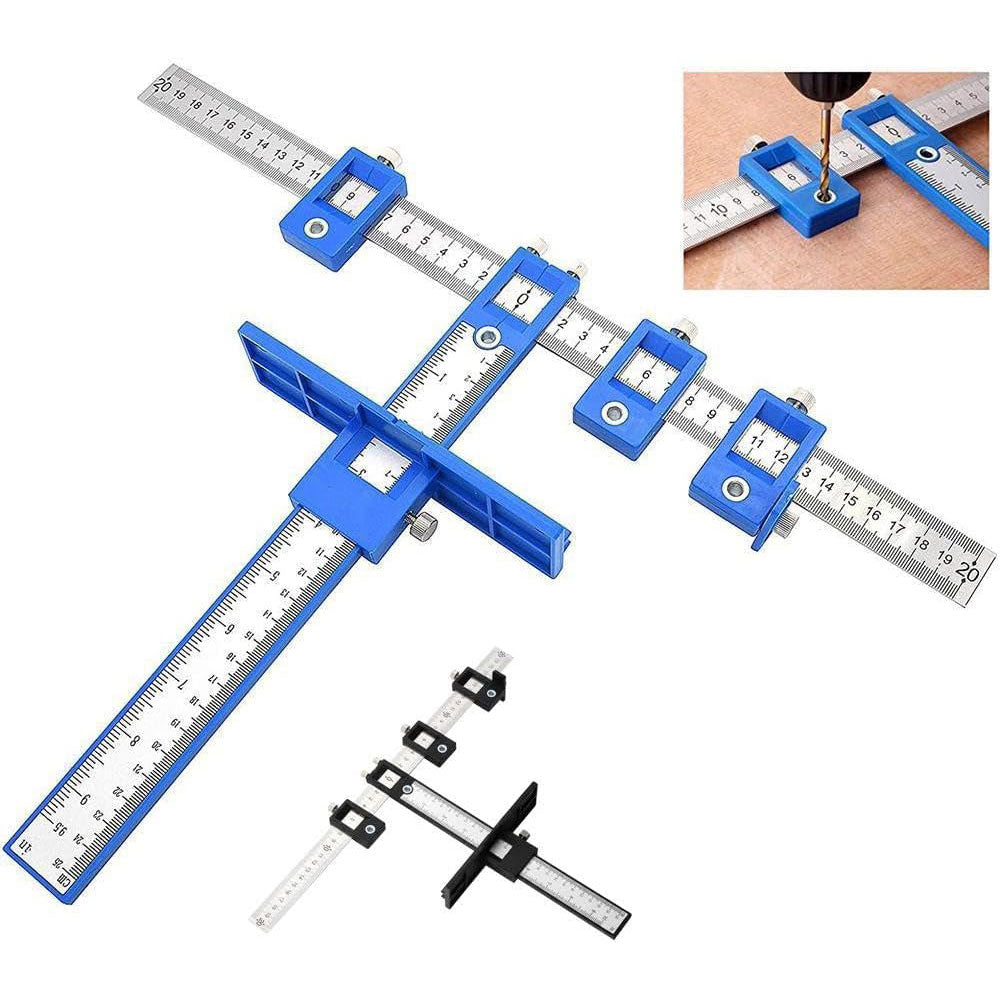 Woodworking Drilling Hole Doweling Guide Punch Locator with Automatic Center Punch for Installation Handles Knob on Drawer Door Pulls