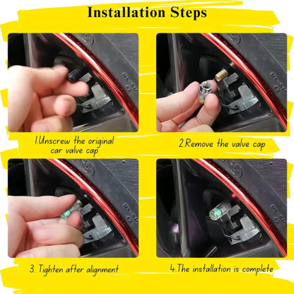 4 Pcs Tire Pressure Monitor Valve Caps: Visual Sensor Indicator Dust Covers