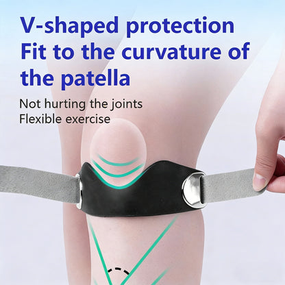 2Pcs Flex Wrap Silicone Patellar Tendon Support Strap, Adjustable Patella Support Band, Knee Brace for Men Women