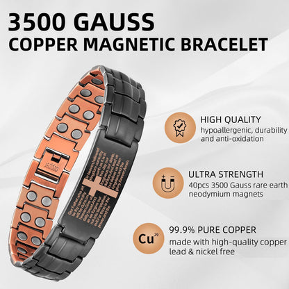 Ultra Strength Magnetic Copper Cross Bracelet For Men