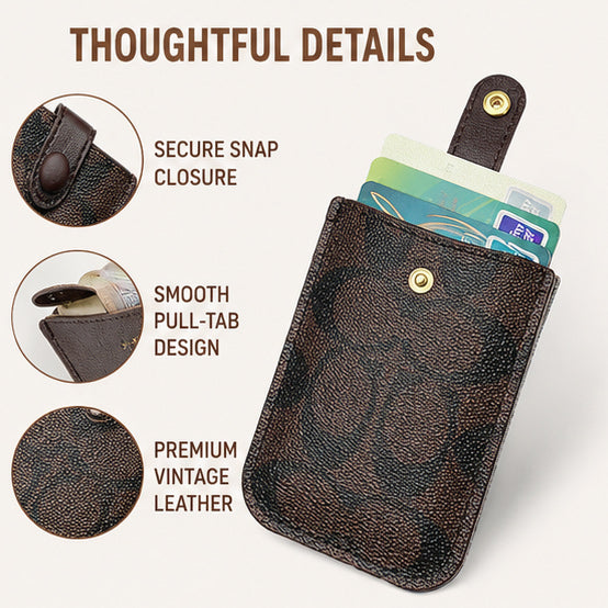 2pcs Vintage Pull-Out Leather Card Wallet