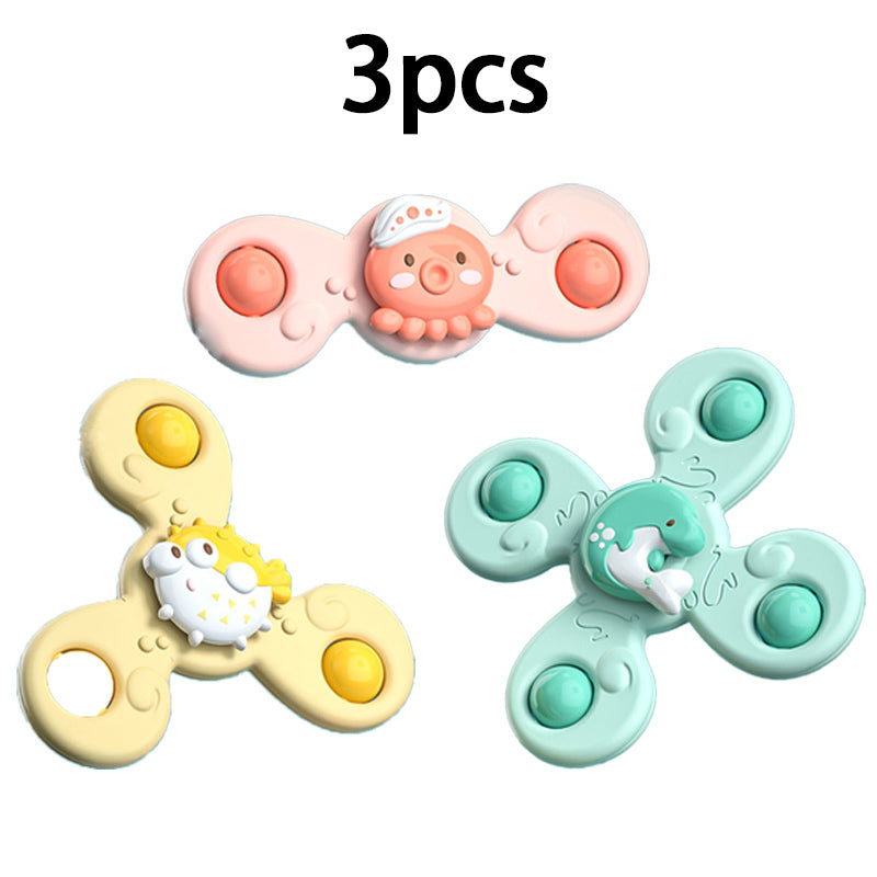 3PCS Ocean Creature Suction Cup Spinner Toy