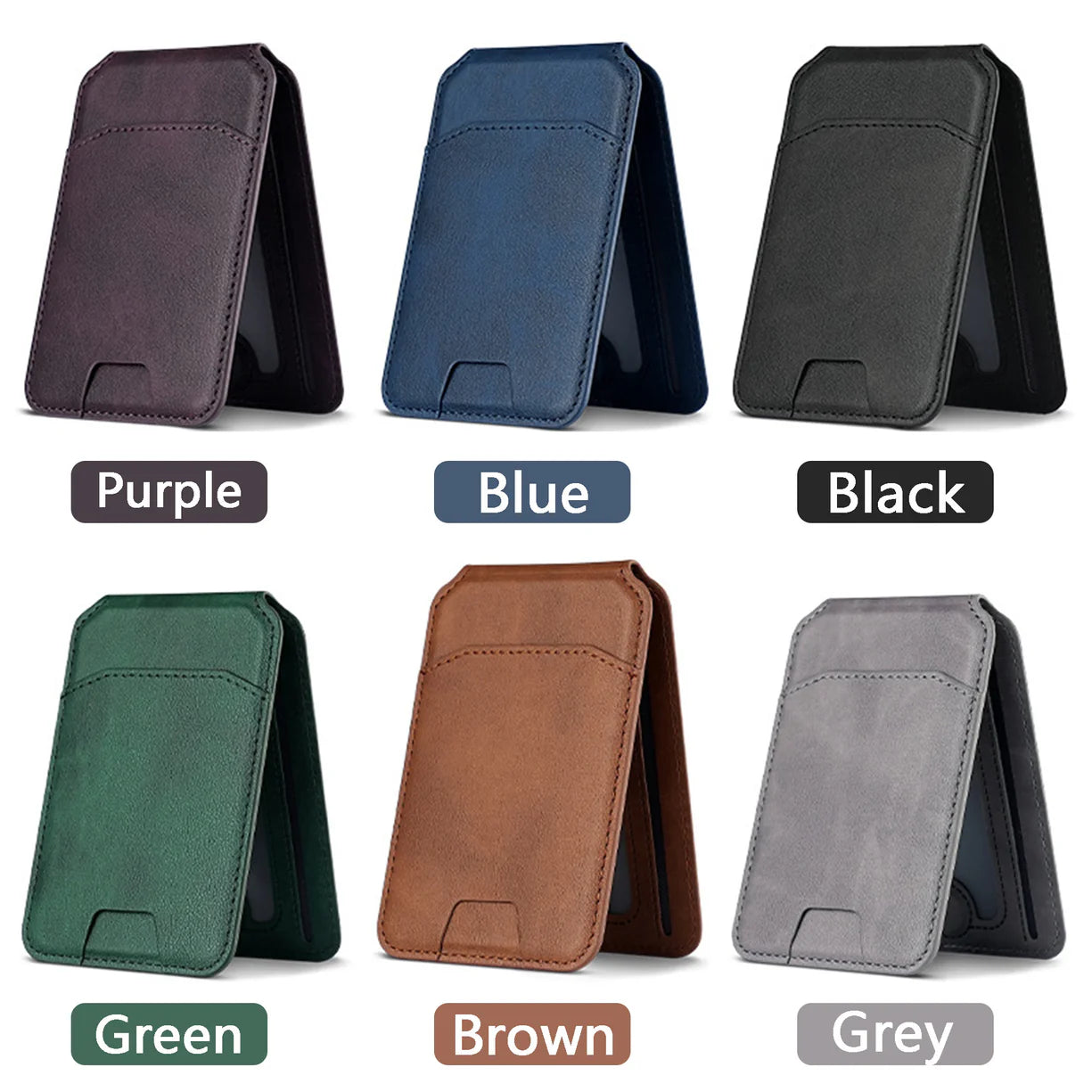 Leather Magnetic Credit Card Wallet for MagSafe RFID Blocking
