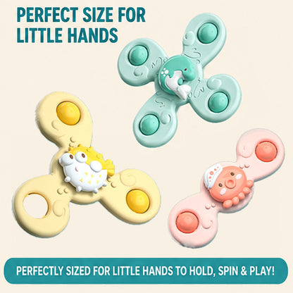 3PCS Ocean Creature Suction Cup Spinner Toy