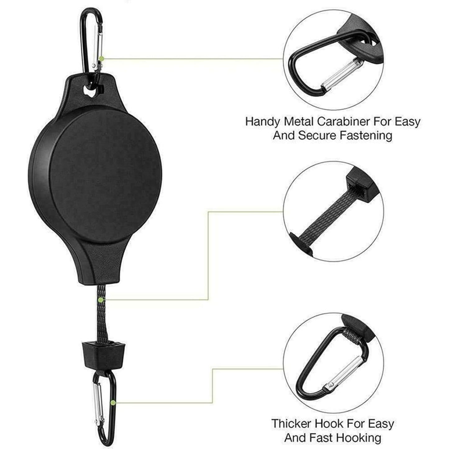3pcs Retractable Pulley Plant Hook Hangers for Garden Baskets Pots and Birds Feeder in Different Height