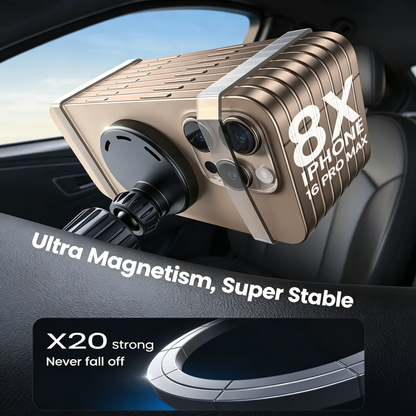 Car Charger Mount - 2-in-1 Vent Clip & Dashboard Adhesive, Wireless iPhone Charger
