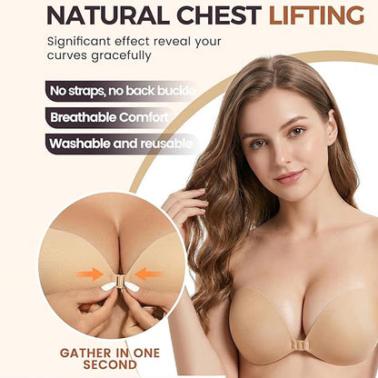 Self-Adhesive Silicone Seamless Front Closure Strapless Invisible Push Up Underwear