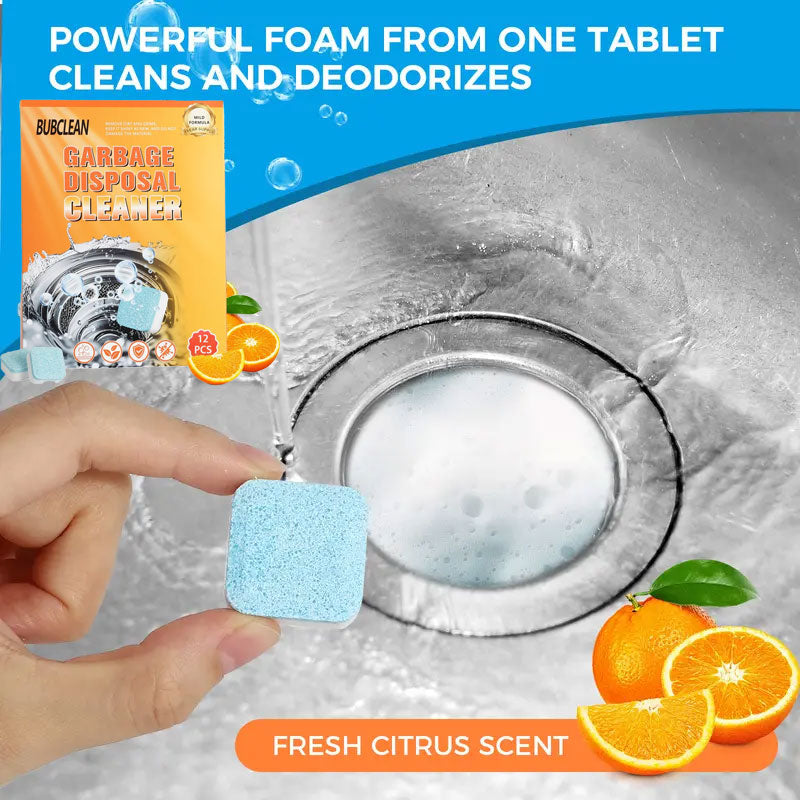 Powerful Garbage Disposal Cleaner & Deodorizer Tablets 12 Pack with Fresh Citrus Scent