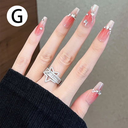 Press on Nails - Reusable False Nails for Women Girls Daily Wear Manicure