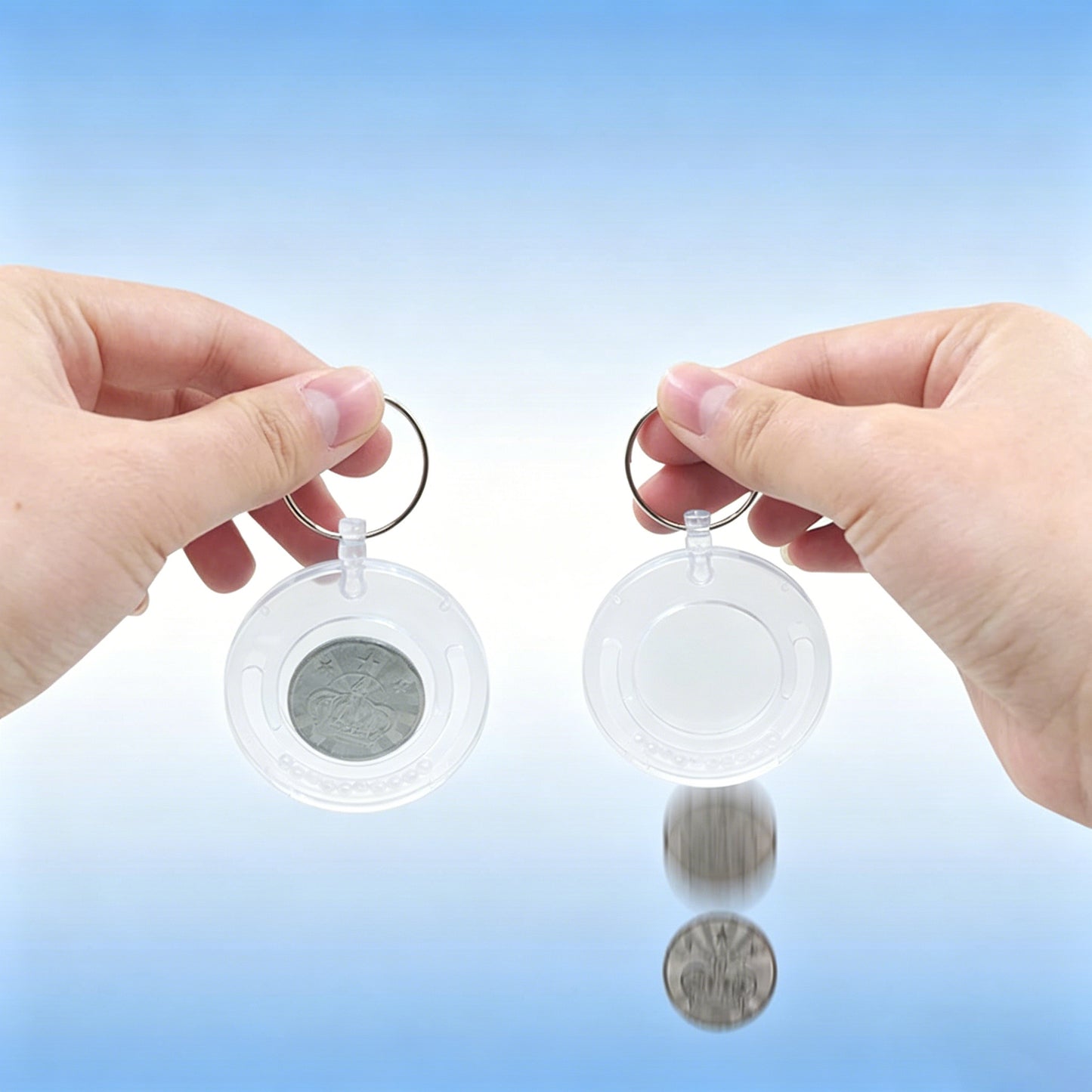 5pcs 1.89in Funny Coin Escape Puzzle Trick Toy & Coin Holder Keychain