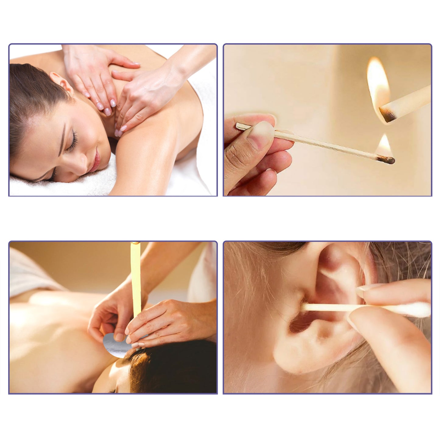 Ear Candle Wax Cleaning Set 16 Pcs Natural Paraffin Ear Candles in 8 Scents