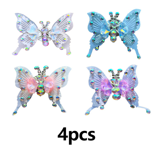 4Pcs Simulated Butterfly Car Accessories Dashboard Decorations, Cute Rear View Mirror Accessories Car Dash Decor