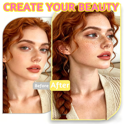 2pcs Dual Ended 2-in-1 Waterproof Fake Freckle Pens with Multi-Prong Freckles Stamp Head