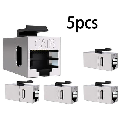 5pcs Shielded Keystone RJ45 Couplers for Cat6, Cat5e, Cat5