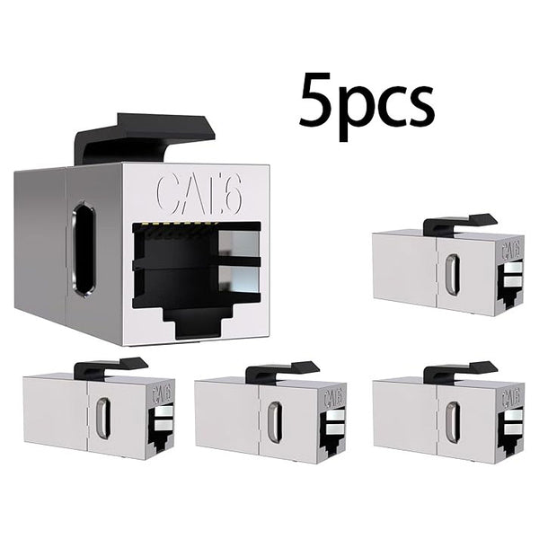 5pcs Shielded Keystone RJ45 Couplers for Cat6, Cat5e, Cat5
