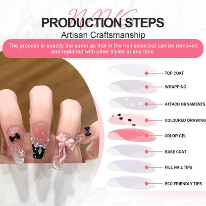 Press on Nails - Reusable False Nails for Women Girls Daily Wear Manicure