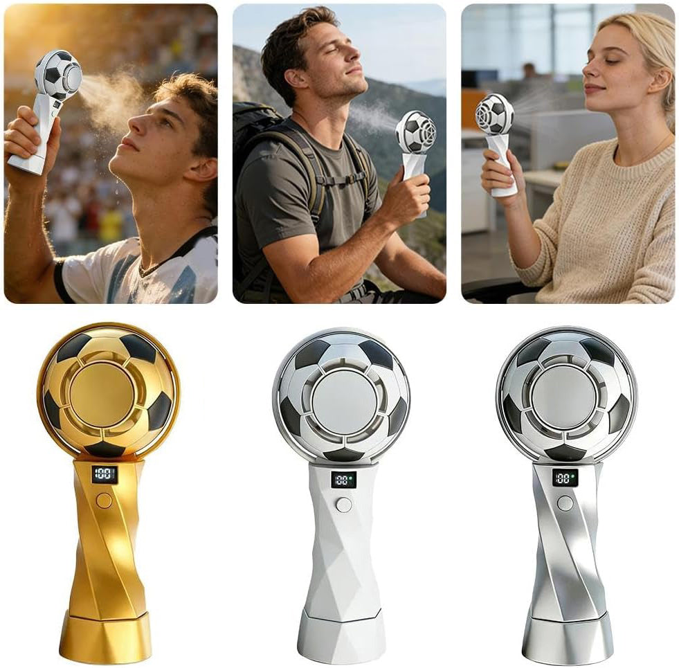 Mini USB Rechargeable Soccer Trophy Shaped Handheld Fan