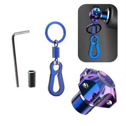 Burnt Titanium CNC Motorcycle Key Cover & Keychain with Hexagon Tip